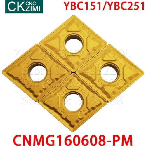 CNMG160608-PM YBC151 CNMG160608-PM YBC251 carbide inserts External Turning tool CNC cutting metal processing tool CNMG for steel