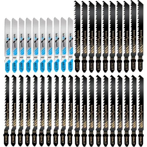 40Pcs Jig Saw Blade Jigsaw Blades Set Metal Wood Assorted Blades Woodworking T144D/T244D/T118A/T111C