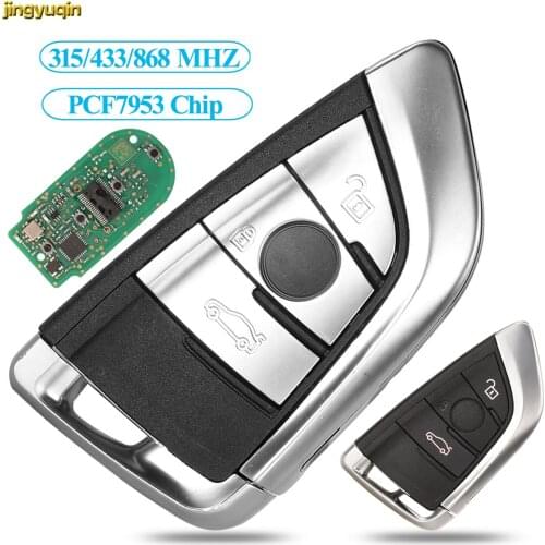 Jingyuqin Remote Car Key 315/433/868MHZ PCF7953 For BMW 5 7 Series CAS4 F X5 X6 2014-2016 3/4 Buttons Smart Keyless Entry Fob