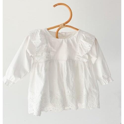 Spring Summer Baby Romper Baby Girls White Lace Rompers Clothing Kids Girl Hollow Out Jumpsuit Long Sleeve Rompers Clothes