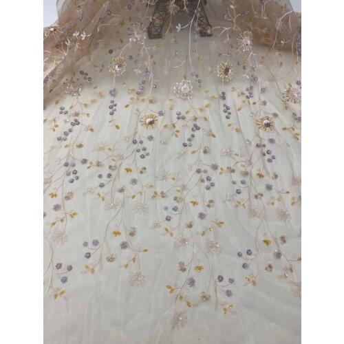 Beautiful Party dress design with Sequins Embroidery French Tulle Lace Fabric SYJ-2888811 Nigeria Lace Evening Dress