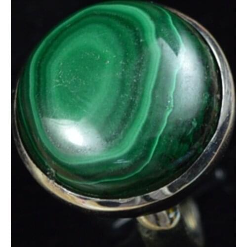 Lovegem Genuine Malachite Ring 925 Sterling Silver, Size : 6.5 , AR3864