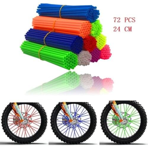 MOTO 72Pcs/lot Universal Motorcycle Dirt Bike Wheel Rim Cover Spoke Wraps Rims Skins Protector Covers Decor Motorbike Decoration