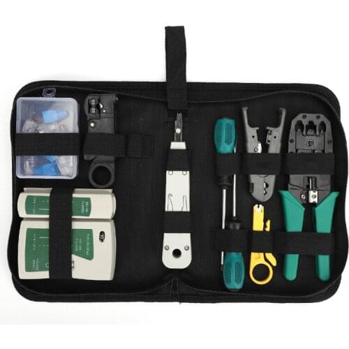 14PCS Net Work Tools Set Plier Tester Fastener Wire Cutter With Bag