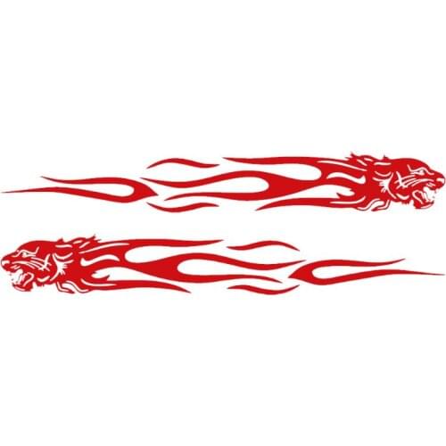 2pcs Tiger Flame Totem Car Decals Stickers Reflective 24cm Motorcycles Sticker Decoration Creative Fashion Car Styling Stickers