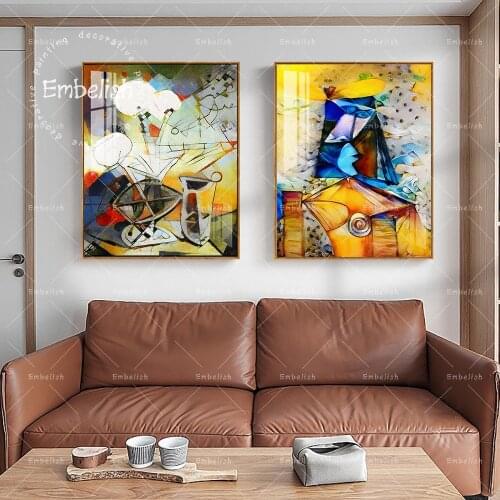 Embelish New Design Picasso Abstract Artworks For Living Room Modern Home Decor Posters Kandinsky HD Print Canvas Oil Paintings