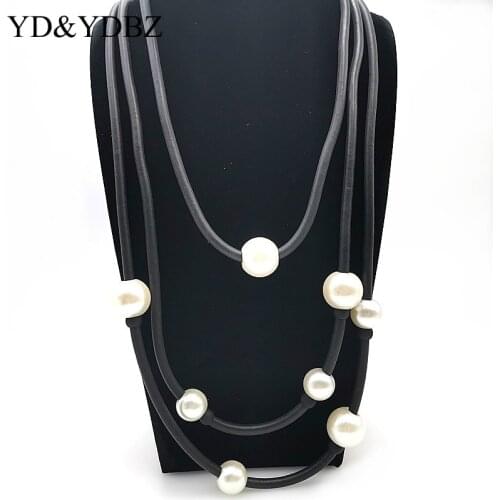 New Pearl Necklaces Rubber Rope Chains For Women Fashion Jewelry Charms Sexy Style Ladies Necklace Party Birthday Gifts Quality