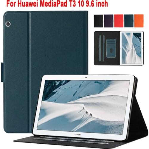 New Business Case For Huawei MediaPad T3 10 9.6 inch AGS-W09/L09/L03 PU leather Soft TPU flip stand cover