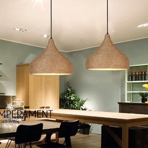 Loft Iron Rope Pendant Light Bar Kitchen Restaurant Bedroom Hanging Lighting E27 Ing deco chambre