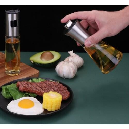 1pcs 100/200ml Empty Spray Bottle BBQ Baking Olive Oil Vinegar Soy Sauce Sprayer Leak-proof Water Pump Gravy Boats Kitchen Tools