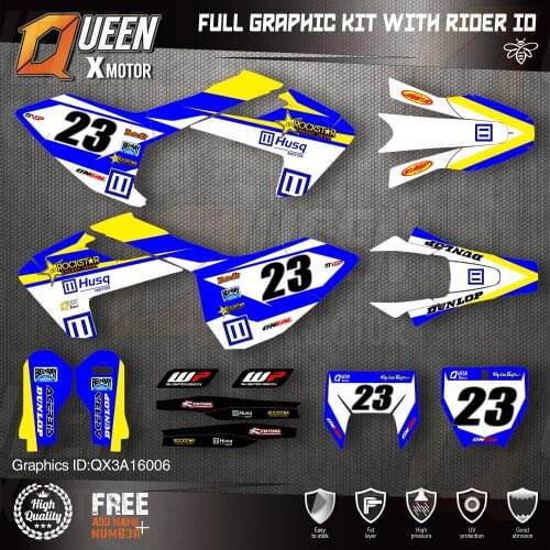 QUEEN X MOTOR Custom Team Graphics Decals Stickers Kit For Husqvarna Decal 2016-18 TC FC TX FX FS 2017-19 TE FE 125-450CC 06