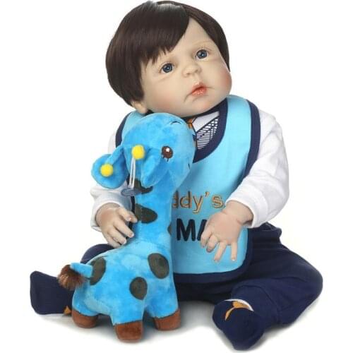 56cm Full Body Silicone Reborn Doll Beeb Roborn Lifelike Doll for Girls Realistic Baby Doll Toys for Christmas Gifts