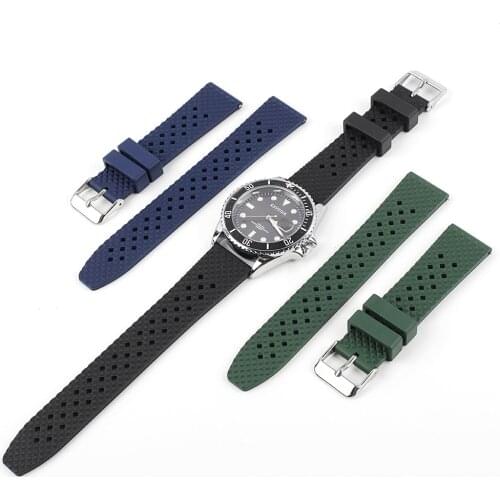 Premium Fluorine Rubber Watch Strap Dive Water Proof Watchband 18mm 20mm 22mm Watch Band Quick Release Sport Wristband