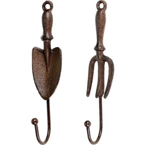 Antique Rust Finish Shovel Fork Cast Iron Wall Hook