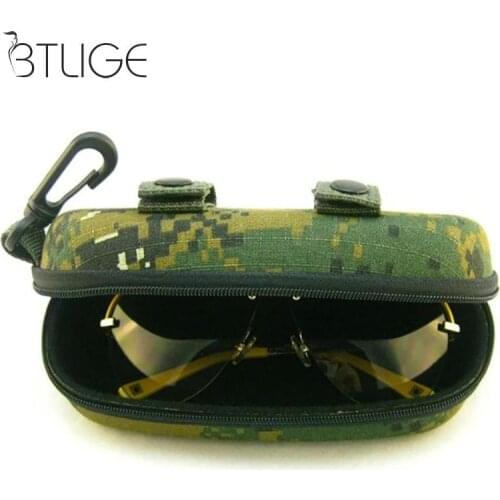 Outdoor Sports Camouflage Sunglasses Glasses Box Anti-pressure Glasses Case Case Can Be Attached To The Belt Zipper Glasses Case