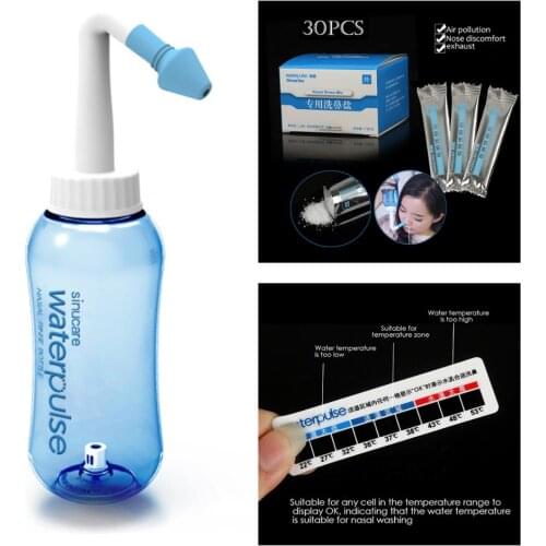 Adults/Child Nasal Wash Cleaner Nose Protector Cleans Moistens Avoid Allergic Rhinitis Neti Pot 300ML 30pcs Nose salt