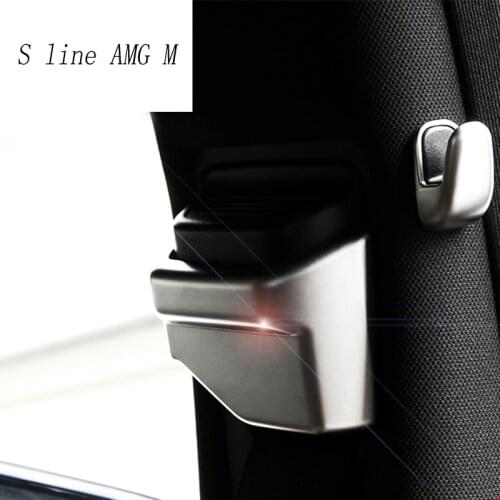 Car styling Safety belt decorative frame Trim covers Stickers For Mercedes Benz S Class W222 2014-2017 Interior Auto Accessories