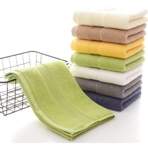 Pure Cotton Thickened 130g 32-strand Sbsorbent Wash Towel Cosiest Face Towel for All Skins for Spa, Sports, Bath 35X75CM