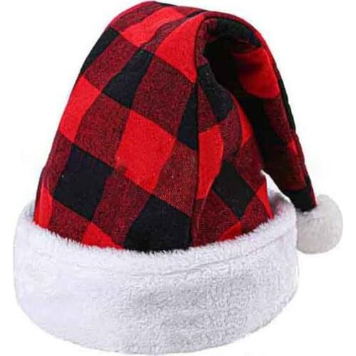 Plaid Christmas Hat Merry Christmas Decorations Christmas Ornament Xmas Gifts Happy New Year