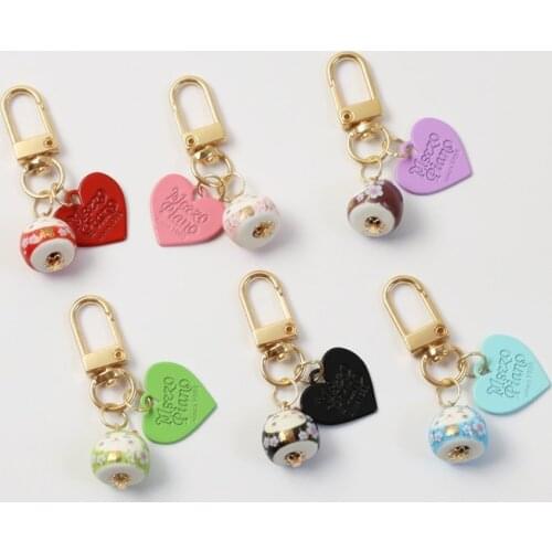 Japanese Alloy Keychain Pendant Ceramic Cat Ornaments Cool Fashion Creative Bag Car Accessories Lanyard