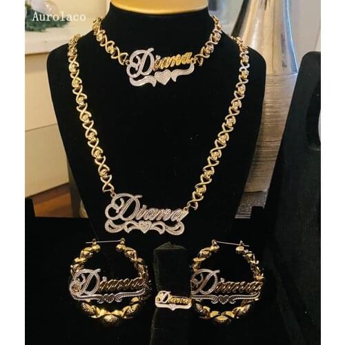 AurolaCo XOXO Jewelry SetsCustomized Name Necklace Custom Name Necklace Personalized XOXO Necklace Gift for Women