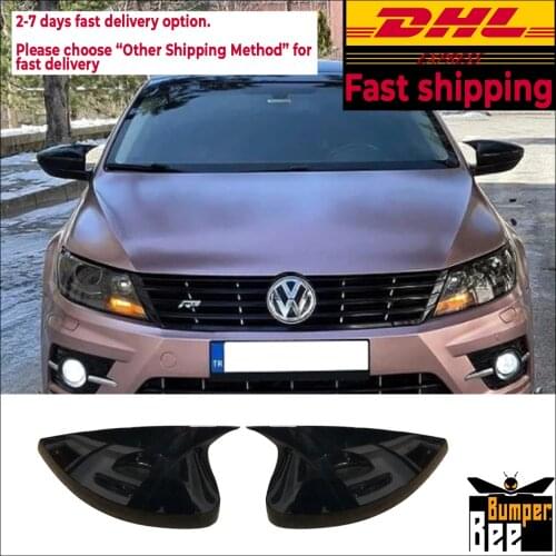 Mirror Cover for VW Passat CC 2007 2008 2009 2010 2011 2012 2013 2014 2015 2016 2017 Accessory Bright Black BATMAN Case CAR