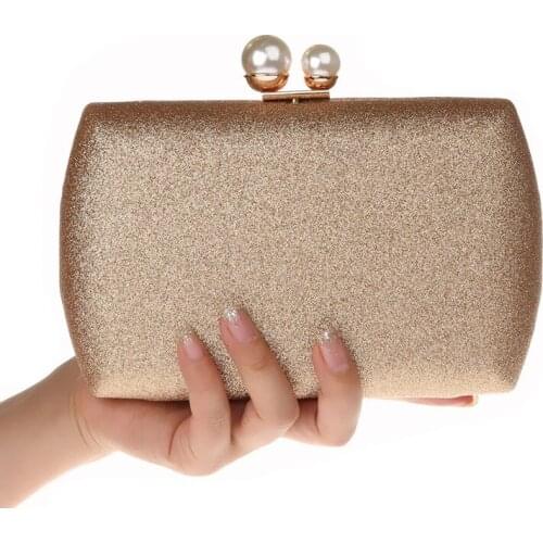 2021 Gold Silver Champagne Evening Bags Pearls Beaded Clutch Womens Purse Handbags Wallets Evening Wedding Clutches Bag WY164