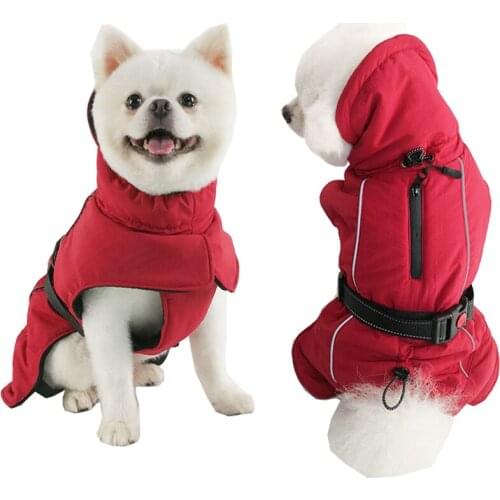 Winter Overalls for Dogs Warm Reflective Dog Coats Ski Coat Waterproof Dog Clothes Functional Design for S Medium Large Dogs