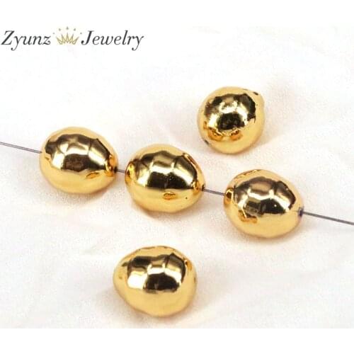 10PCS, Full Gold Plated Brass Egg Charms Spacer Beads Diy Jewelry Findings Accessories