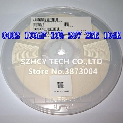 10000Pcs 0402 100nF 10% 25V X5R 0402 104K GRM155R61E104KA87D New and origianl