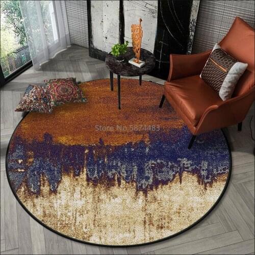 200cm Fashion Light Luxury American Retro Abstract Oil Painting Living Room Bedroom Hanging Basket Chair Round Floor Mat Carpet