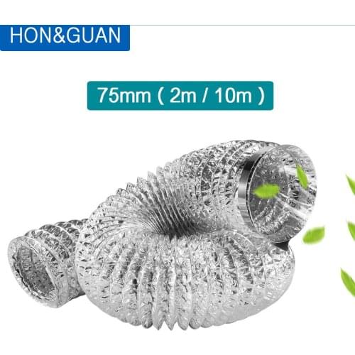 3''Flexible Double Aluminium Foil Ducting Hose for Inline Ducted Fan Air Exhaust Pipe Tube Kitchen Ventilation Outlet Vent 2/10m