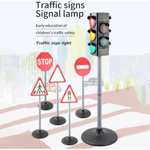 5Pcs/1Pcs Creative Mini Traffic Light Toy Height Adjustable Kids Toy Educational Sound Flashing Traffic Light Model for Home