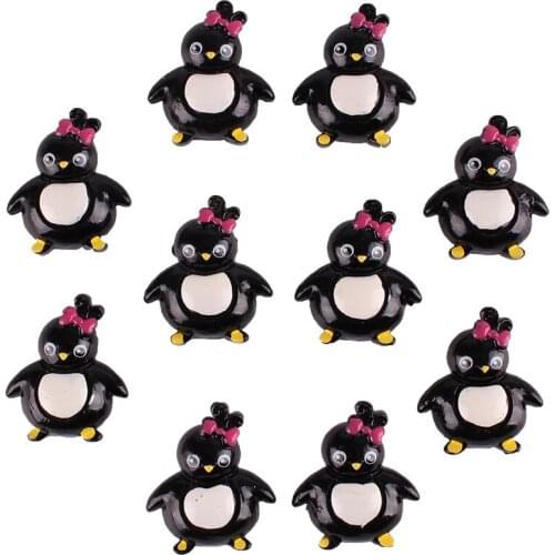 50pcs Cute Lovely Penguin Resin Scrapbooking Hair Bow Clip Center Crafts Embellishment Charms Cabachons