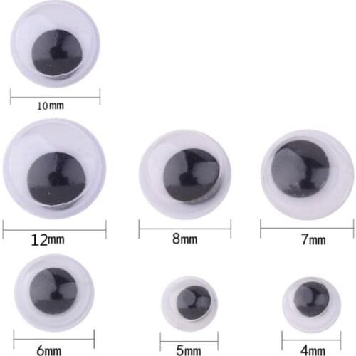 Universal 700Pcs 4/5/6/7/8/10/12mm Total Mixed Googly Eyes Self-adhesive DIY 57BF