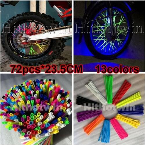 72pcs*23.5CM Motocross Spoke Skins Wheel Rim Covers For z800 for tmax 250 KLX250 KLX450R for XR650L cbr1000