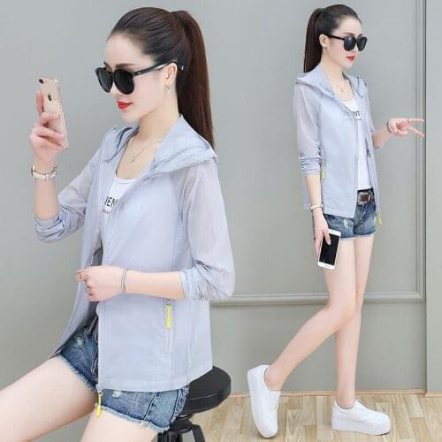 Big Size Breathable Sunscreen Cardigan Loose Uv Coat Ultrathin Caual Sun Proof Jacket Sunscreen Clothes Beach Jacket S-2XL
