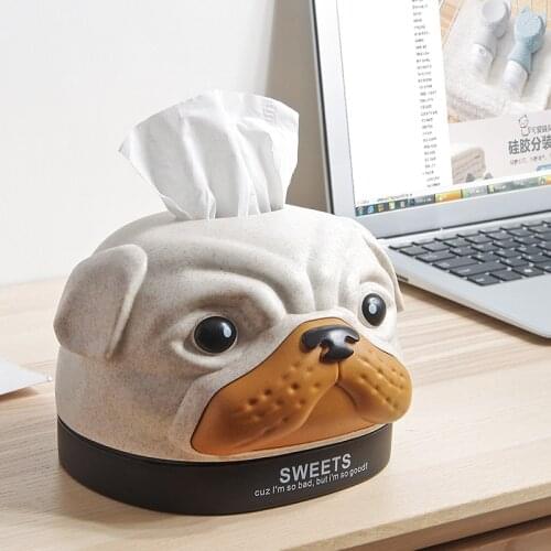 Living room Bobbi dog shape paper box Creative cartoon desktop roll paper box paper towel box Paper box napkin paper box