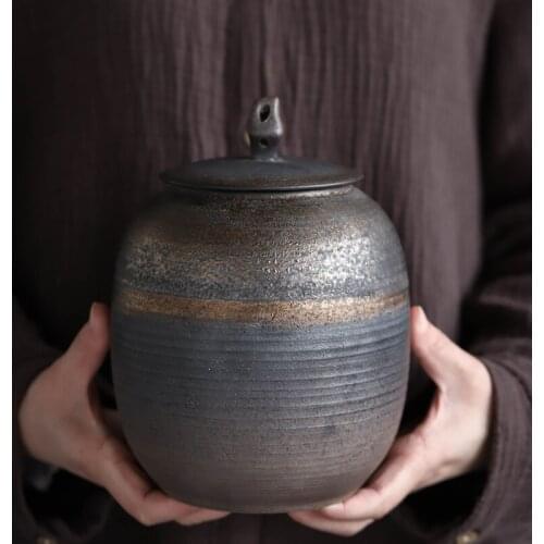 Ceramic Large Tea Cans Household Dried Fruit Candy Storage Cans Ceramic Generals Cans Home Decoration Ornaments To Give Gifts