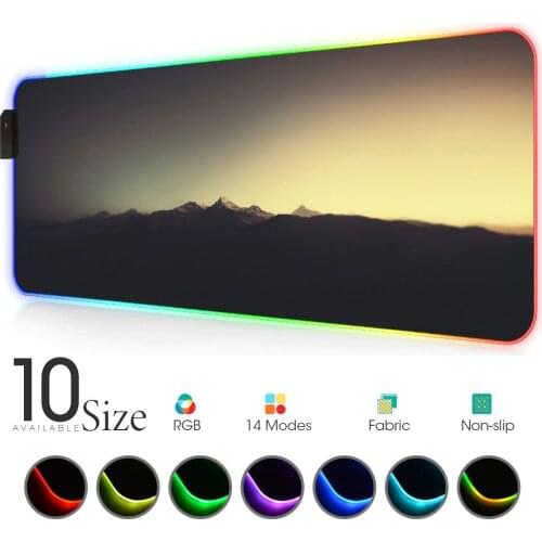 Landscape RGB Mouse Pad Black Gamer Accessories Large LED MousePad XXL Gaming PC Desk Play Mat with Backlit keyboard pad