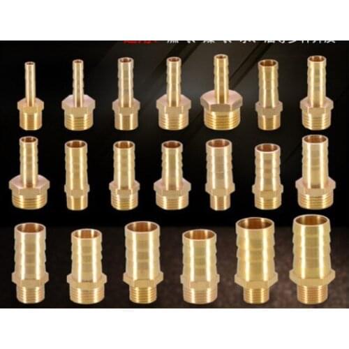 6mm 8mm 10mm Brass Pipe Fitting Hose Barb Tail 1/8" 1/4" 1/2" BSP Male Connector Joint Copper Coupler Adapter Gas Hose Joint