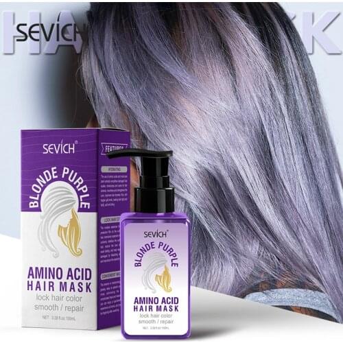SEVICH Purple Hair Mask Remove Yellow And Brassy Tones Repairs Frizzy Make Hair Soft Smooth Hairs Care Amino Acid Hair Mask