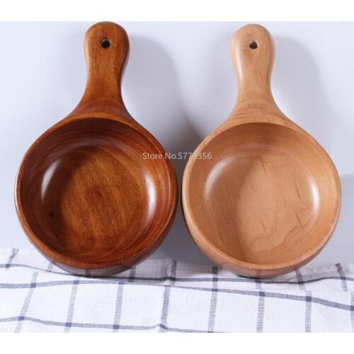 Japanese-style Beech Wood Bowl with Fruit Salad Bowl Creative Design Multifunctional Wooden Bowl Wooden Tableware
