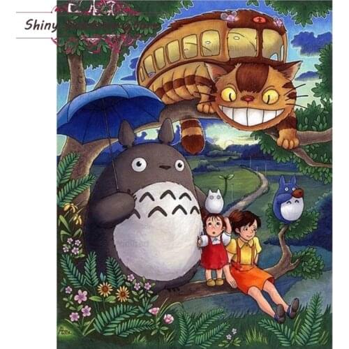 5D Full Drill Diamond Painting Classic Anime Hayao Miyazaki My Neighbor Totoro Diamond Mosaic Cross Stitch Kits Kids Room Decor