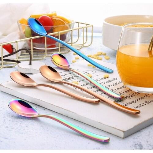 2pcs set, colorful stainless steel soup spoon, metal dinner serving spoon, kitchen spoon, cooking spoon, dinning spoon, ladle