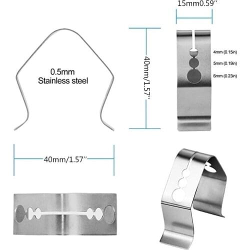 Stainless Steel Thermometer Clips for BBQ Food Cooking Thermometer Holder 3holes Y5JA