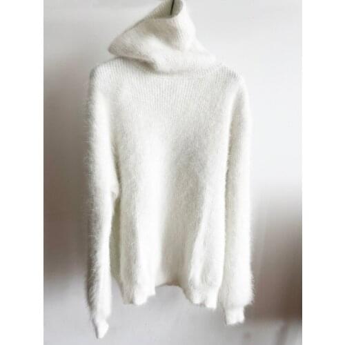 2021 New Women High Turtleneck Pullovers 100% Natural Soft Thick Warm Mink Cashmere Sweaters Customize Ladies Tops Winter Coat