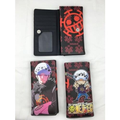 New Arrival One Piece Wallet Anime Trafalgar D Water Law Roronoa Zoro Cartoon PU Leather Purese Handbags