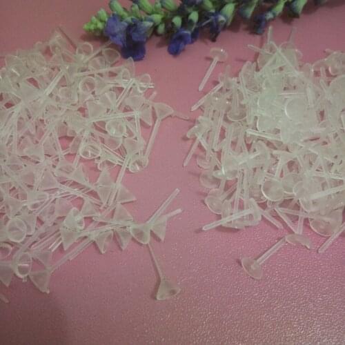 Wholesale New Cheap 5mm Clear Plastic Earring Studs Pins flat/cup diy earring jewelry accessories findings handmade craft making