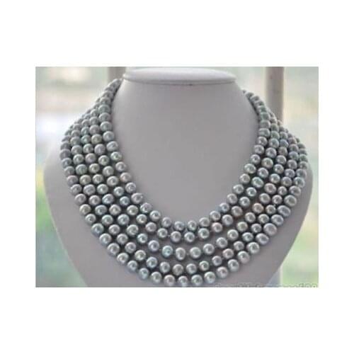 100 INCH AAA REAL SOUTH SEA 8-9MM GENUINE GRAY PEARL NECKLACE
